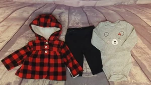 Just One You Carters Infant Girl 3 Pcs Set Jacket, Bear Creeper, Pants Sz 3M - Picture 1 of 7