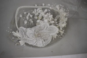 Pageant Flower Crown Tiara For Bride Wedding Pearl Headband - Picture 1 of 1