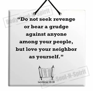 The Bible: Leviticus Quote Ceramic Wall Hanging TILE Plaque Home Decor Gift - Foto 1 di 3