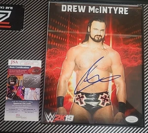 Wrestling WWE WWF foto autografata incorniciata 8 x 10 DREW MCINTYRE COA JSA - Foto 1 di 6