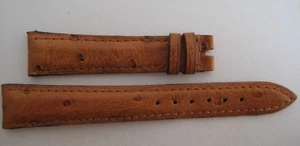 GENUINE PIAGET WATCH STRAP BAND BROWN OSTRICH SKIN LEATHER 15 x 12 mm - Picture 1 of 5