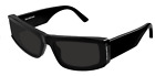 Balenciaga BB0301S-001 Black/Grey Rectangular Men's Sunglasses
