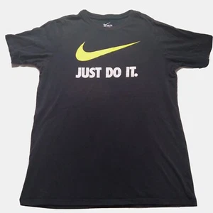 The Nike Tee Tshirt XL Chest 36in Just Do It Black Neon Swoosh Athletic Cut Teen - Picture 1 of 6
