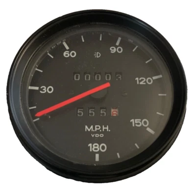 Porsche 911 1974 Carrera/RSR mecânico 180mph VDO peça de velocímetro #91164150600 - Imagem 1 de 4