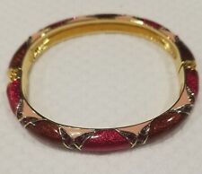 joan rivers bracelet Red & Pink Enamel W/ Red Rhinestones. Gold  tone. 3 in. 