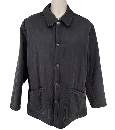 Burberry London giacca trapuntata uomo XL nera foderata con bottoni a pressione colletto