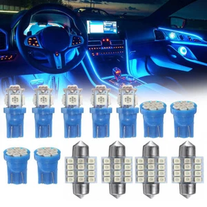 13x Car Pure Blue LED Lights For Dome License Plate Lamp 12V Car Accessories Kit - Picture 1 of 12