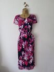 Cc Pleated Dress Size 12 Blue Purple Floral Party Occasion Country Casuals