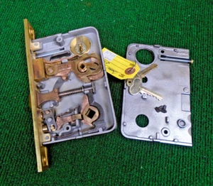 REBUILT CORBIN #1343 MORTISE LOCK w/KEYS, 2 3/4" BS 7 7/8" FACE (14429-) - Picture 1 of 9