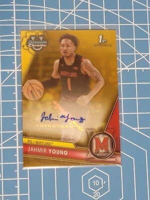2023-24 Jahmir Young Bowman Uni Chrome Gold Refractor Autograph /50 - Image 1 of 2