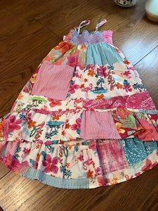 vtg the childrens place girls hi low sun dress beachy M 7-8 patchwork - Picture 1 of 3