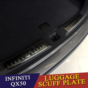 Black Titanium Rear Bumper Guard Plate Cover Trim Fits Infiniti QX50 2019-2025 - Foto 1 di 5