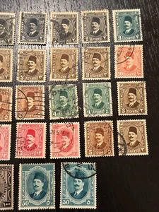 KING FUAD 1920-1930 USED STAMPS 2 to 100m - Picture 1 of 3