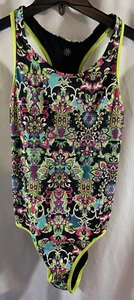 Traje de baño Athleta para mujer 1 pieza cruzado espalda deportiva cachemir negro alto - Imagen 1 de 3