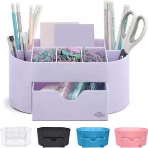Lavender Acrylic Desk Organizer - Pen Holder & Office Supplies Storage - Picture 1 of 11
