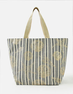 Monsoon Accessorize Seashell and stripe beach bag shopper tote shimmer print