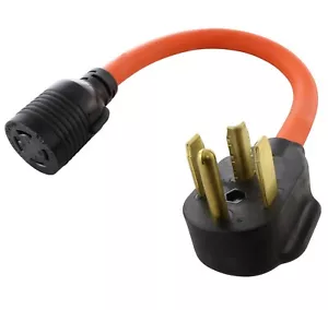 30 Amp NEMA 14-30P to 30 Amp NEMA L14-30R Flexible Power Adapter by AC WORKS® - Picture 1 of 5