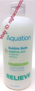 1 Bottle Aquation RELIEVE WILD EUCALYPTUS Shea Bu & Aloe Ve Bubble Bath 34 Oz - Picture 1 of 7