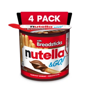 Nutella & GO! Confezione da 4, Stendi Nocciole e Cacao con Bastoncini di Pane, Tazze Snack, 1. - Foto 1 di 9