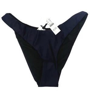 J. Parte inferior de bikini Crew curvada cintura alta para mujer talla pequeña descarada azul marino nueva - Imagen 1 de 9