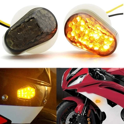2x LED Flush Mount Turn Signals Light For Kawasaki ZZR600 2005-08 ZX12R 2000-05 - Image 1 of 4