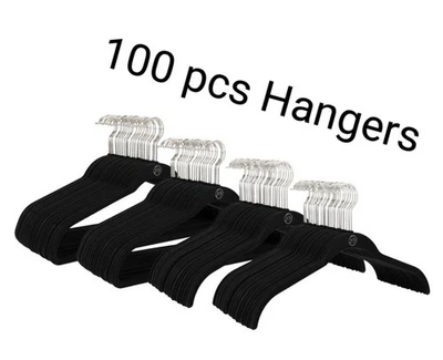 The JOY Huggable Hangers 100-piece Anti-Microbial ~Black~ Clean Boss Set New - Image 1 of 4