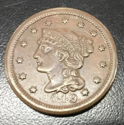 1849 Large Cent N-5 Variety Tall Date ~ From E.A.C. Members Collection (LC-A9) - Image 1 of 4