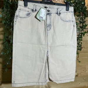 H&M Divided Bleach Wash Knee Length Denim Skirt Size 14 - Picture 1 of 5