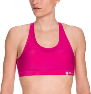 Skins Damen A200 Bustier Speed Crop Sport-BH Bra, rosa, XS - Picture 1 of 4