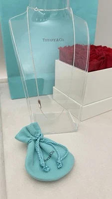 "Collar de cadena Tiffany Tag 18"" en plata de ley NUEVO Foto 1 de 4