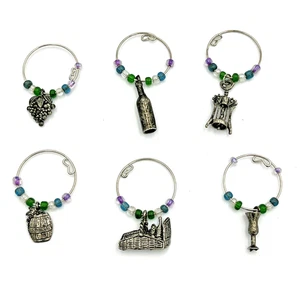 Williams Sonoma Winzer Zinn Weinglas Charms 6er Set - Bild 1 von 7