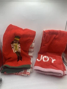 4-PCS Wondershop Christmas Hand Towel Set 100% Cotton “Joy & Nutcracker” LE - Picture 1 of 5