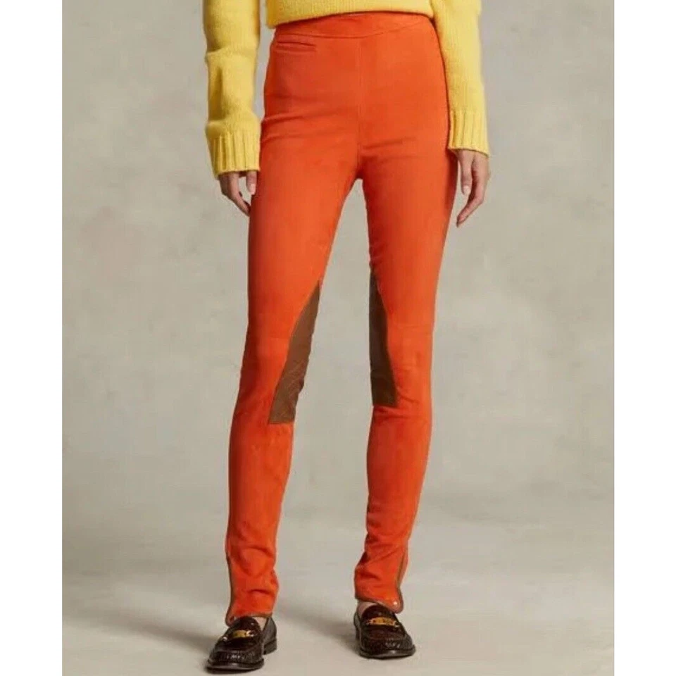 Polo Ralph Lauren Women’s Riding Leggings Lambskin Suede Jodhpur Size-S/Uk8 BNWT - Image 1 of 4