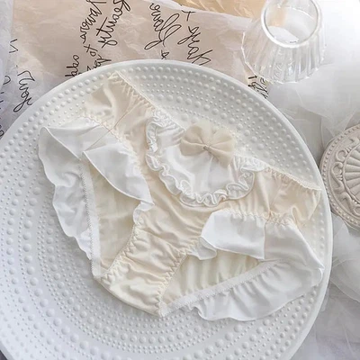 4XL Bragas Grandes Mujeres Leche Seda Lazo Alto Elástico Lindo Lolita Calzoncillos Juegos con disfraces Foto 1 de 4