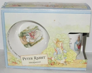 Wedgwood Peter Rabbit 3 Piece Childs Cup, Bowl & Plate in Box 1991 - Picture 1 of 8