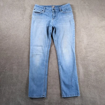 J. Jill Jeans Women 4 Petite Blue Denim Stretch Medium Wash Bootcut Leg Mid Rise - Image 1 of 4