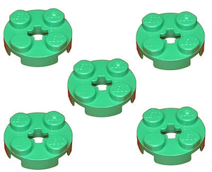 Falta Lego Ladrillo 4032 Verde x 5 Placa 2 x 2 Redondo - Imagen 1 de 2