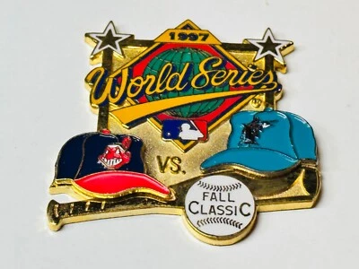 Cleveland Indians vs Miami Florida Marlins 1997 World Series Commemorative Pin - Image 1 of 2