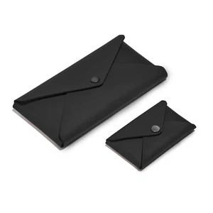 Set Astuccio Portapenne + Porta Biglietti da Visita in Cuoio Nero - Foto 1 di 4