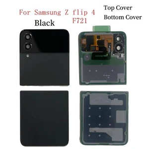 Battery Back Glass Cover Top Bottom Cover For Samsung Z Flip 4 F721 Rear Housing - Picture 1 of 13
