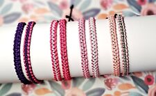 Pack of 2 x Macrame Style Friendship Bracelet, Adjustable, in various colours