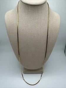 30” Gold Tone Double Triangle Link Chain Necklace - Picture 1 of 5