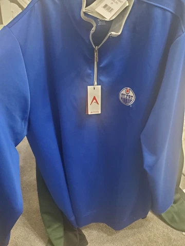 EDMONTON OILERS -NHL Men's Leader Pullover Jacket by Antigua, XXL Size NWT Cover