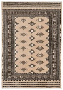 Pakistan 182x128 cm Handgeknüpfter Orientteppich Carpet Rug Wolle Neu Beige - Picture 1 of 14