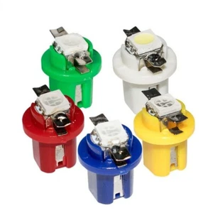 50X 6-Color T5 B8.4D LED Car Instrument Panel Dashboard Dash Bulbs Side Light - Picture 1 of 5