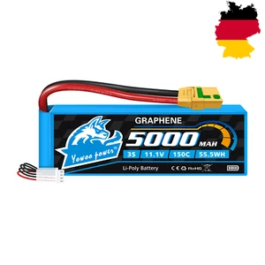 YOWOO 11,1V 3S 5000mAh Lipo Akku Batterie 100C XT90S Female für RC Auto LKW - Bild 1 von 4