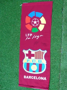 Drapeau 40x110 FC BARCELONA FCB Barça signé LIONEL MESSI NEYMAR Leo foot ultras - Picture 1 of 2