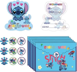 Geburtstagseinladungen mit 12 Stichmotiven, mit 12 Umschlägen und Aufklebern, blau - Bild 1 von 7