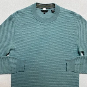Ted Baker London Textured Sweater Men's 2 Green Wool Blend Pullover - Picture 1 of 14