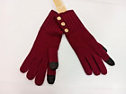 Michael Kors One-size Purple W/ Gold Button Trim Knit Tech Gloves Nwt $68